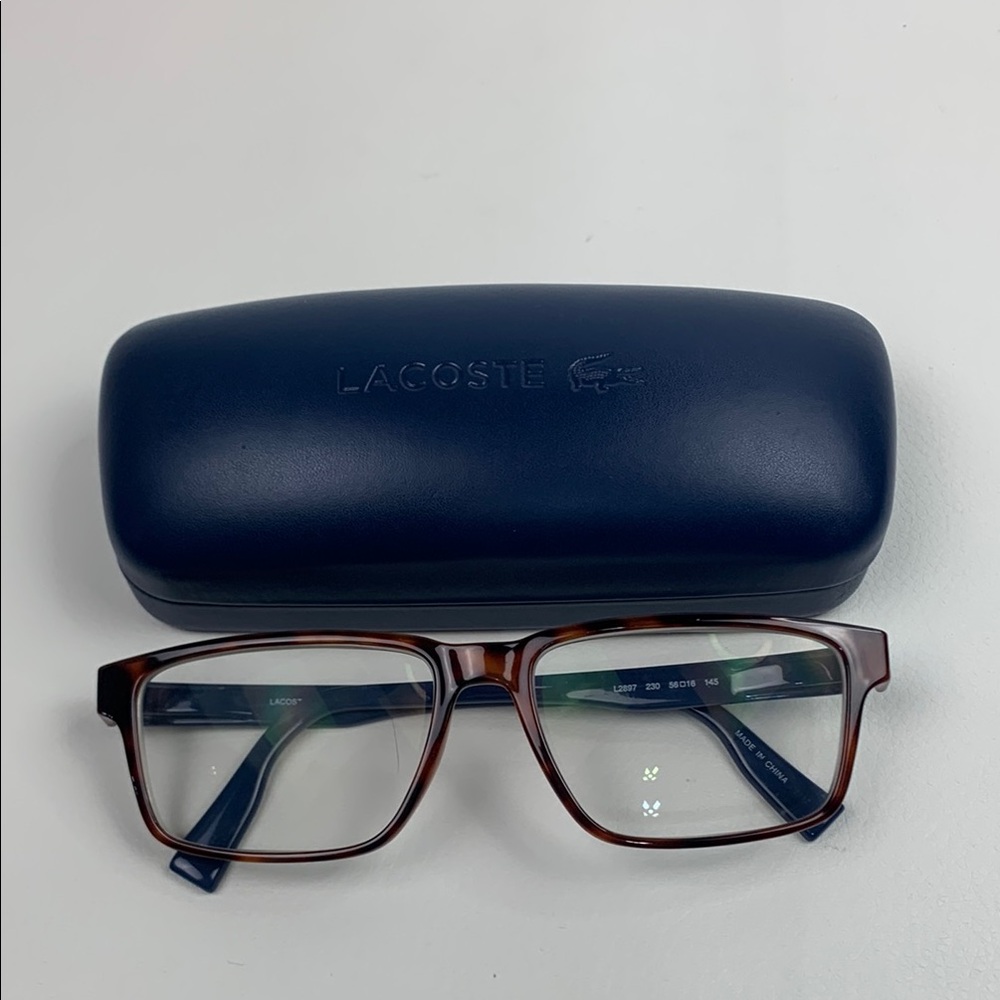 Lacoste Brown and Blue Eyeglasses & Case Frames only Prescription change needed